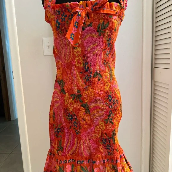 Farm Rio Floral Sleeveless Dress with Bow - Picture 4 of 6